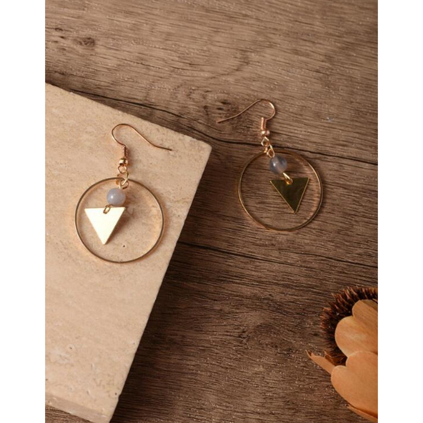 Luxurious Ring Triangle Earrings - FlyingCart.pk