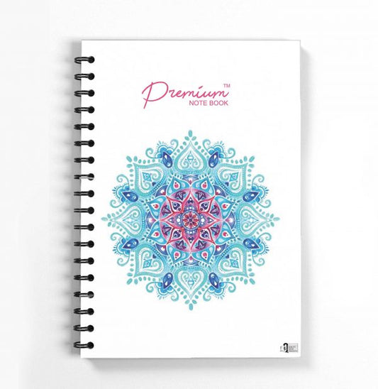 Premium A-5 Notebook (blue pink flower) - FlyingCart.pk