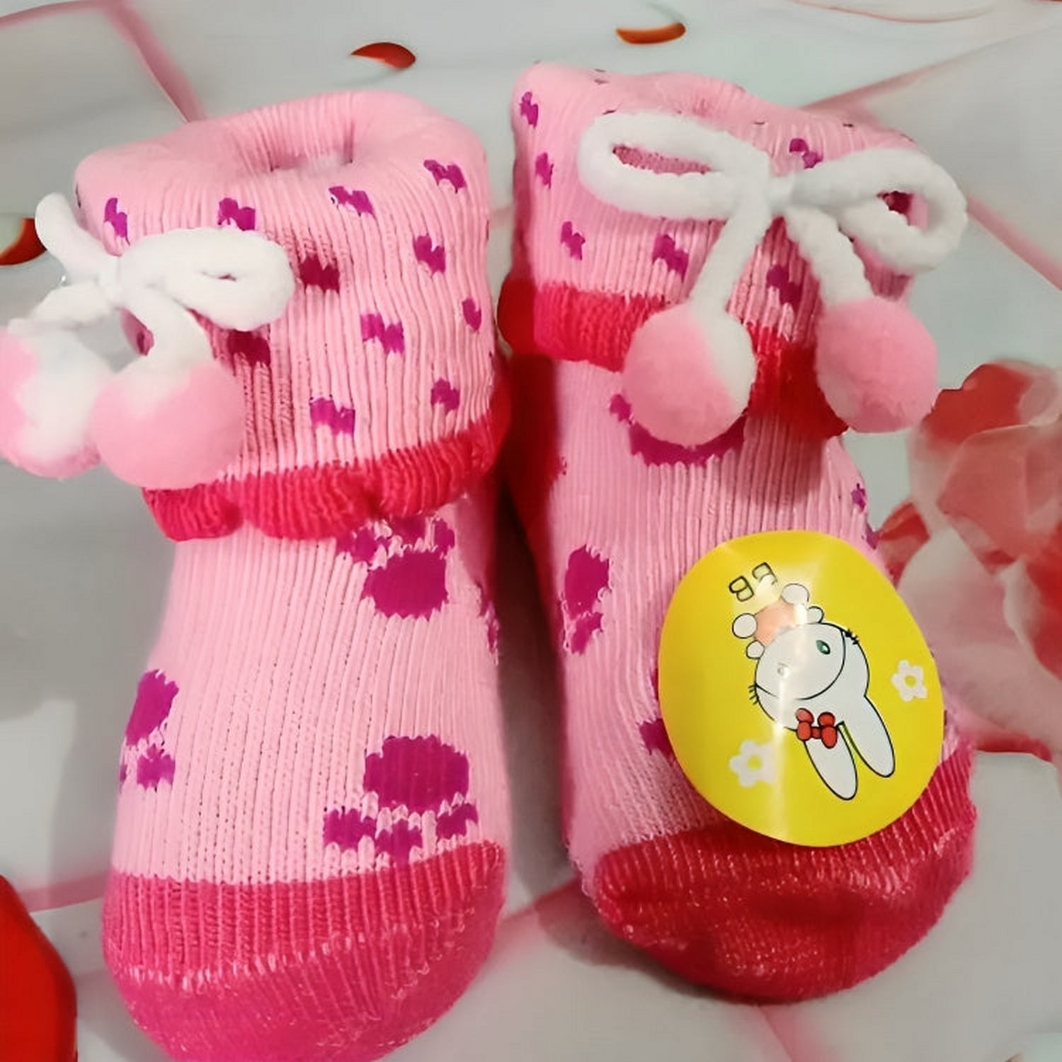 Cute Baby Socks Soft And Warm Shoes Fur Wool For Newborn - FlyingCart.pk