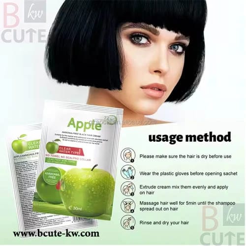 Apple Ammonia Free Black Hair Cream - Flyingcart.pk