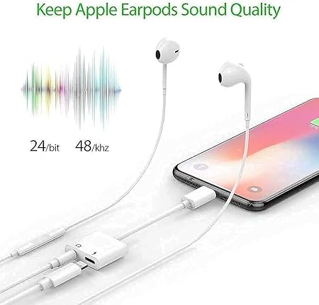 Apple iPhone Lightning to 3.5mm Earphone Jack & Mobile Charging Adapter - Flyingcart.pk