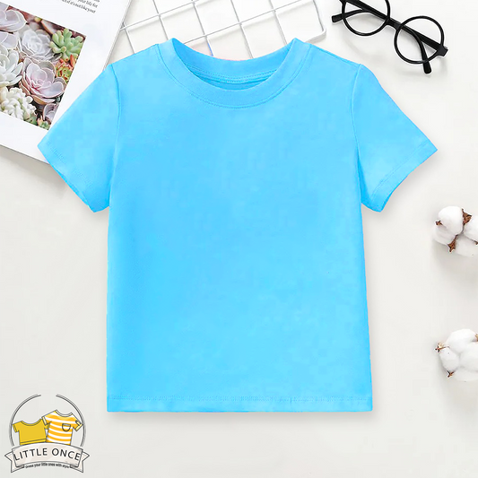 Aqua blue Kids Half Sleeves T-Shirt For Boys - FlyingCart.pk
