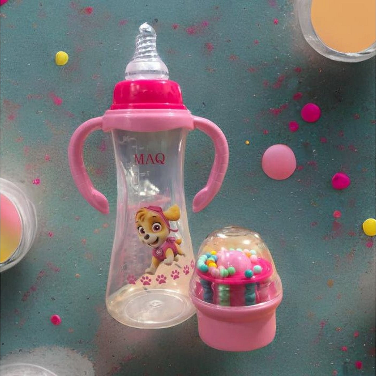 Baby Feeder Bottle With Rattle Cap - FlyingCart.pk