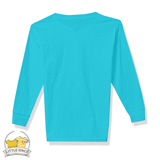 Aqua Blue Kids Full Sleeves T-Shirt For Boys - FlyingCart.pk