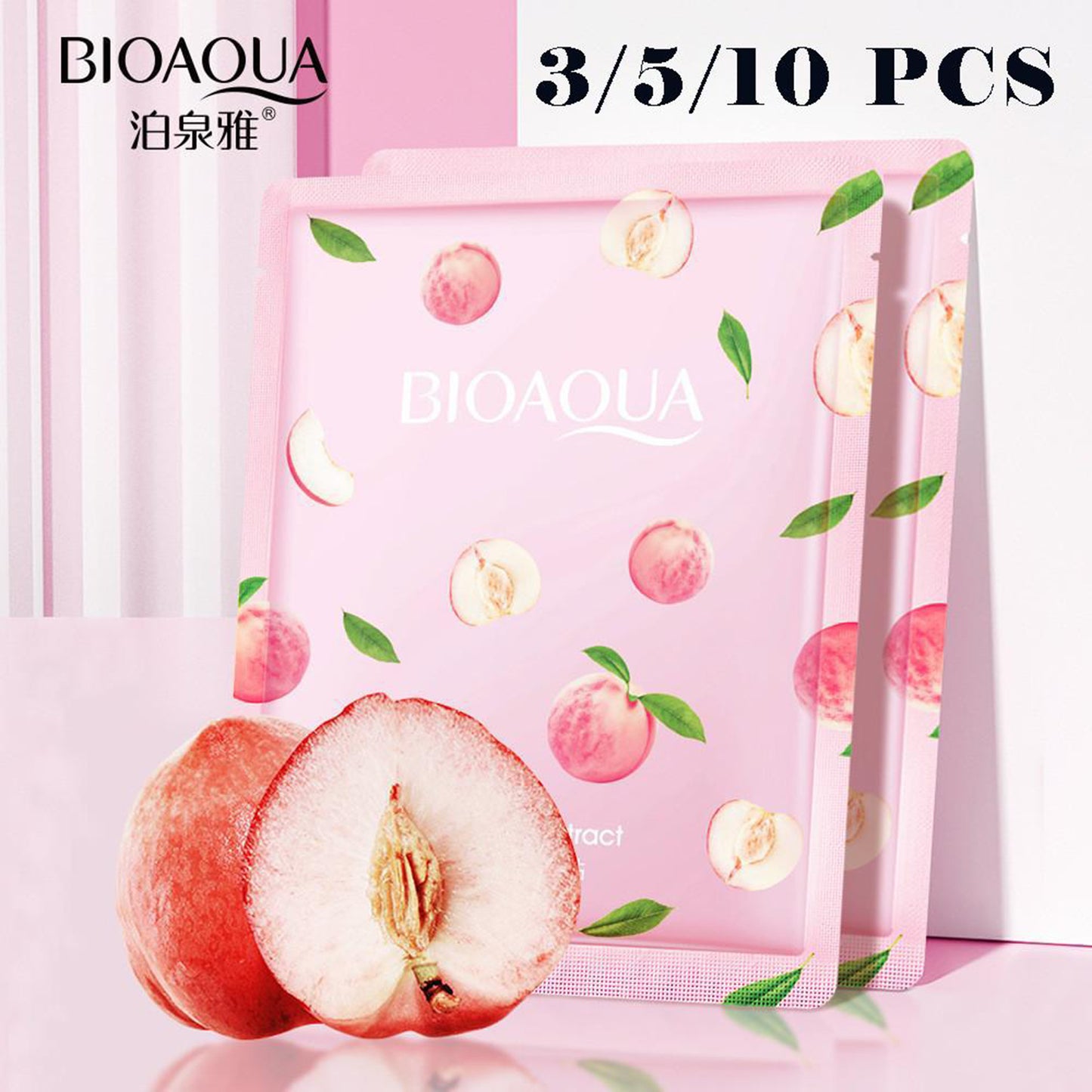 Bioaqua Honey Peach Hexapeptide Extract Lactic Acid Bacteria Sheet Facial Mask - FlyingCart.pk