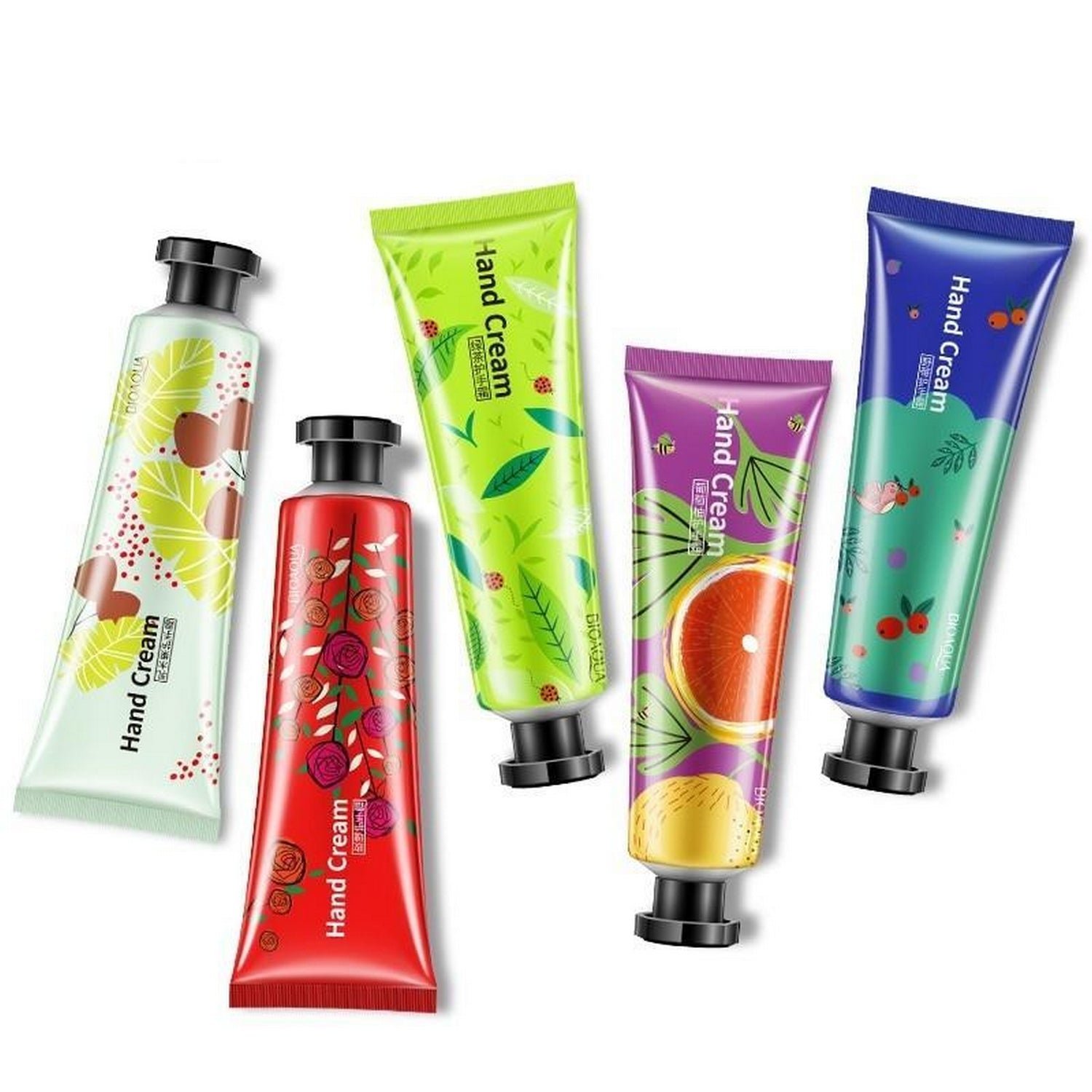 Bio Aqua Plant Extract Fragrance Moisturizing Nourishing Hand Cream (5pcs) - FlyingCart.pk