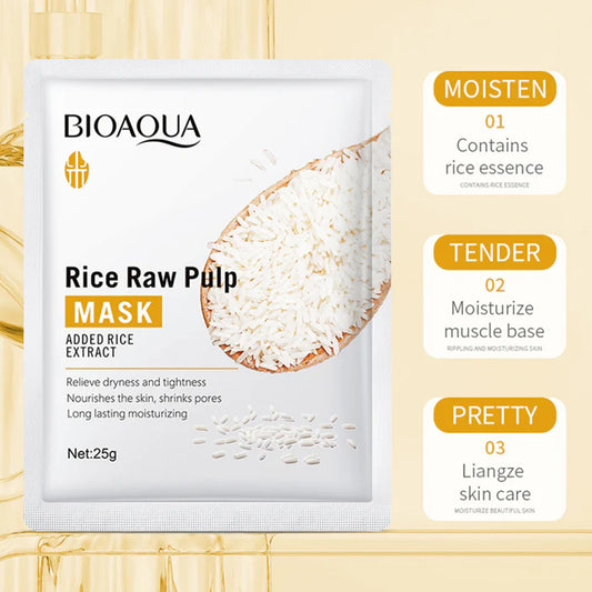 BIOAQUA Rice Raw Pulp Moisturizing Face Mask Sheet - FlyingCart.pk