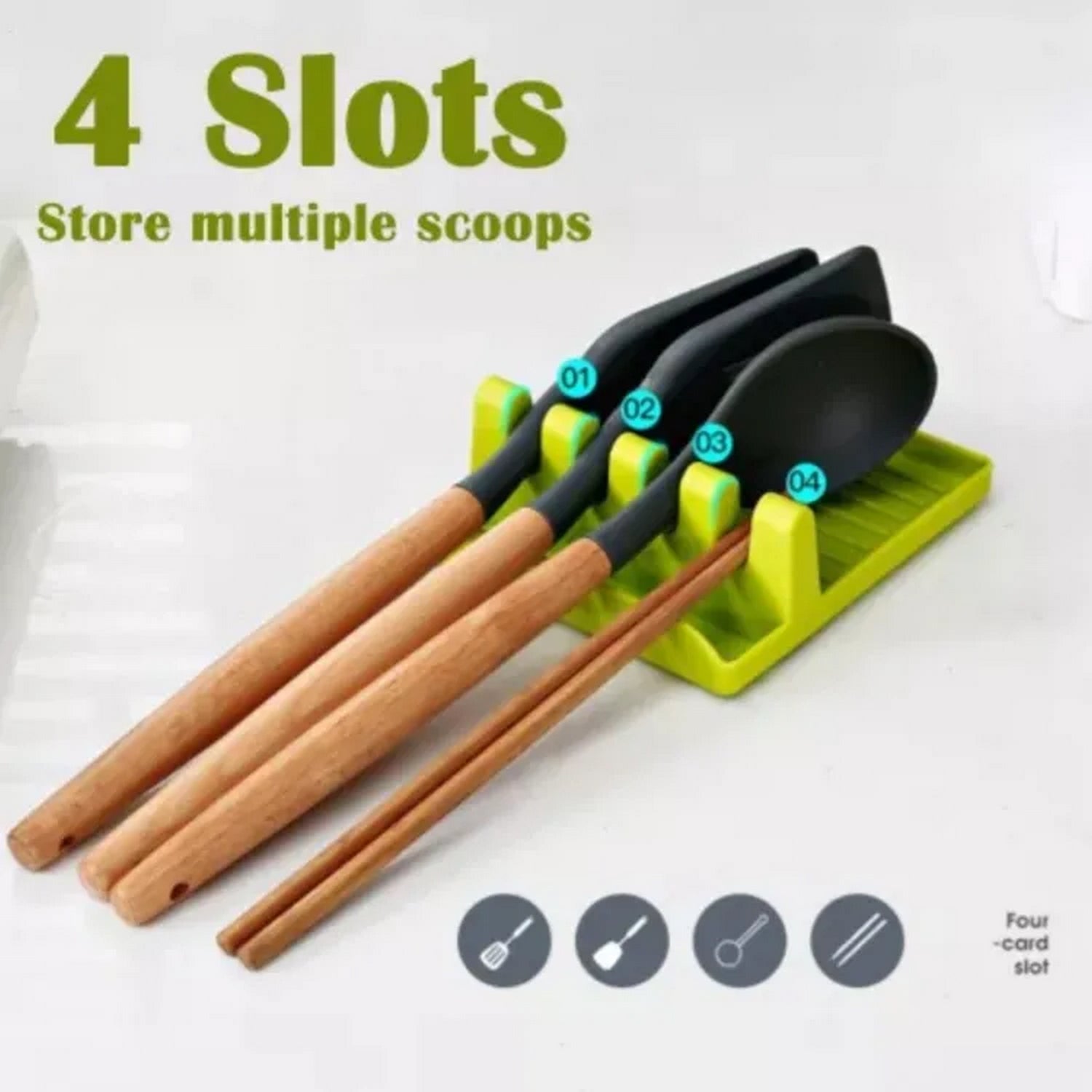 Kitchen Utensil Rest Plastic Spoon Stand Kitchen Organizer (Pack Of 2) - FlyingCart.pk