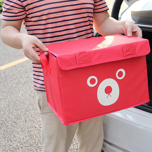 Cartoon Bear Foldable Storage Box For Multipurpose Folding Organizer Cube Basket Bin - FlyingCart.pk