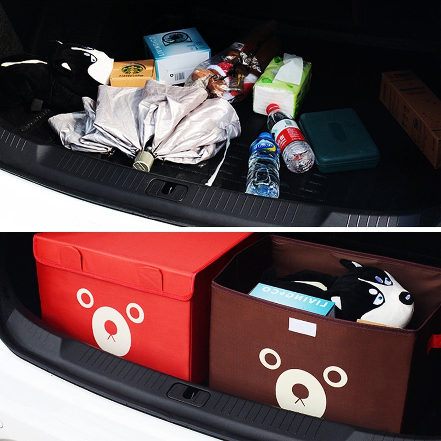 Cartoon Bear Foldable Storage Box For Multipurpose Folding Organizer Cube Basket Bin - FlyingCart.pk