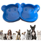 cat-shaped-double-food-bowl-pet-plastic-food-bowl-random-color-2-3-flyingcart.pk