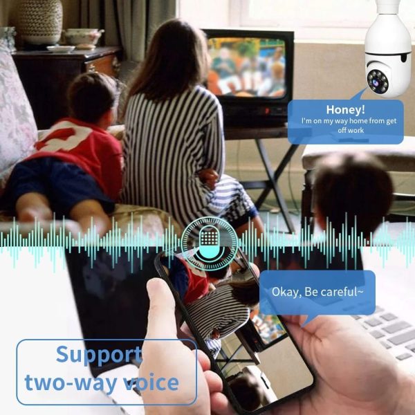 Bulb Camera 1080p WiFi 360° Panoramic Night Vision - Flyingcart.pk