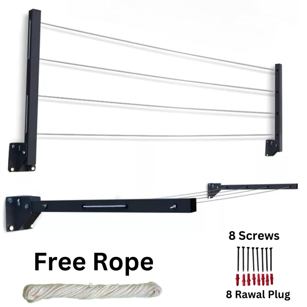 Cloth Drying Stand (24 Inches) with Free Rope - Flyingcart.pk