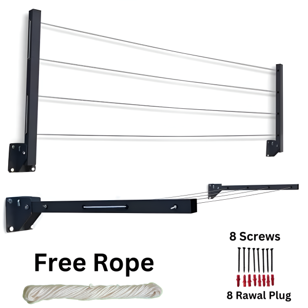 Cloth Drying Stand (24 Inches) with Free Rope - Flyingcart.pk