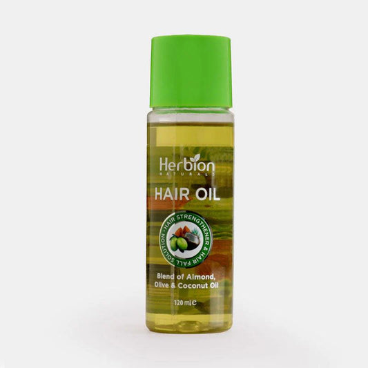 Herbion Naturals Hair Oil 120ml - Blend of Almond, Olive & Coconut Oil - FlyingCart.pk