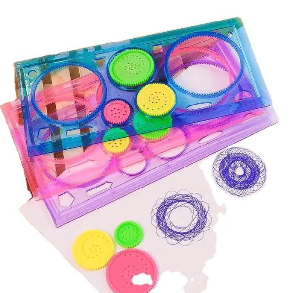 Colorful Plastic Templates Drawing Ruler Painting Set - Flyingcart.pk