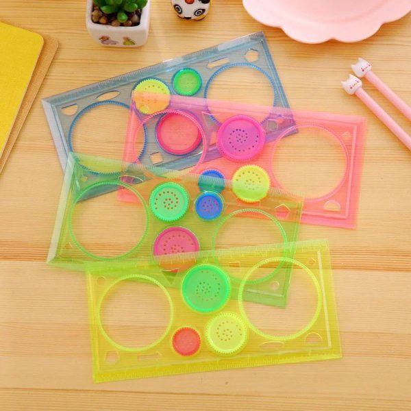 Colorful Plastic Templates Drawing Ruler Painting Set - Flyingcart.pk