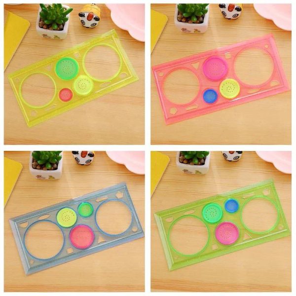 Colorful Plastic Templates Drawing Ruler Painting Set - Flyingcart.pk