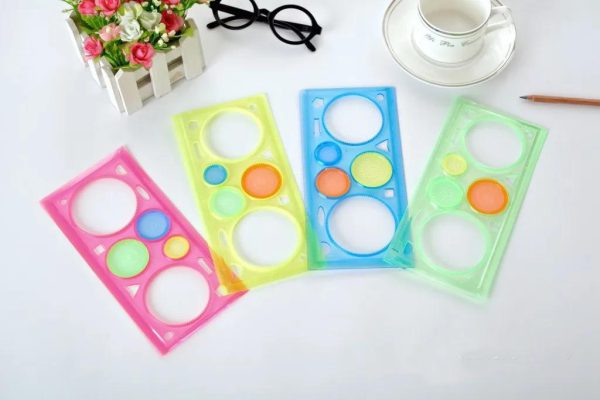 Colorful Plastic Templates Drawing Ruler Painting Set - Flyingcart.pk