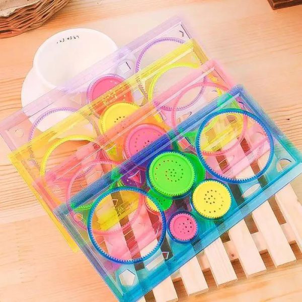 Colorful Plastic Templates Drawing Ruler Painting Set - Flyingcart.pk