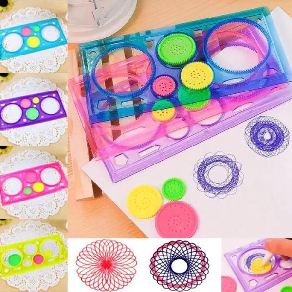 Colorful Plastic Templates Drawing Ruler Painting Set - Flyingcart.pk