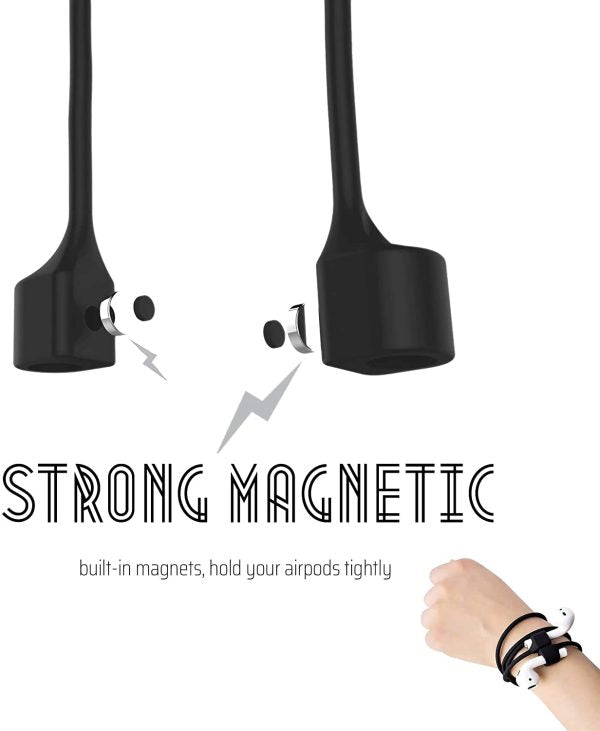 Anti-Lost Silicone Earphone Rope Holder – Secure Neck Strap for AirPods & Bluetooth Earbuds (55cm) - Flyingcart.pk