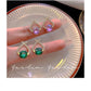 Trendy Emerald Crystal Ball Earrings (Random Color) - FlyingCart.pk