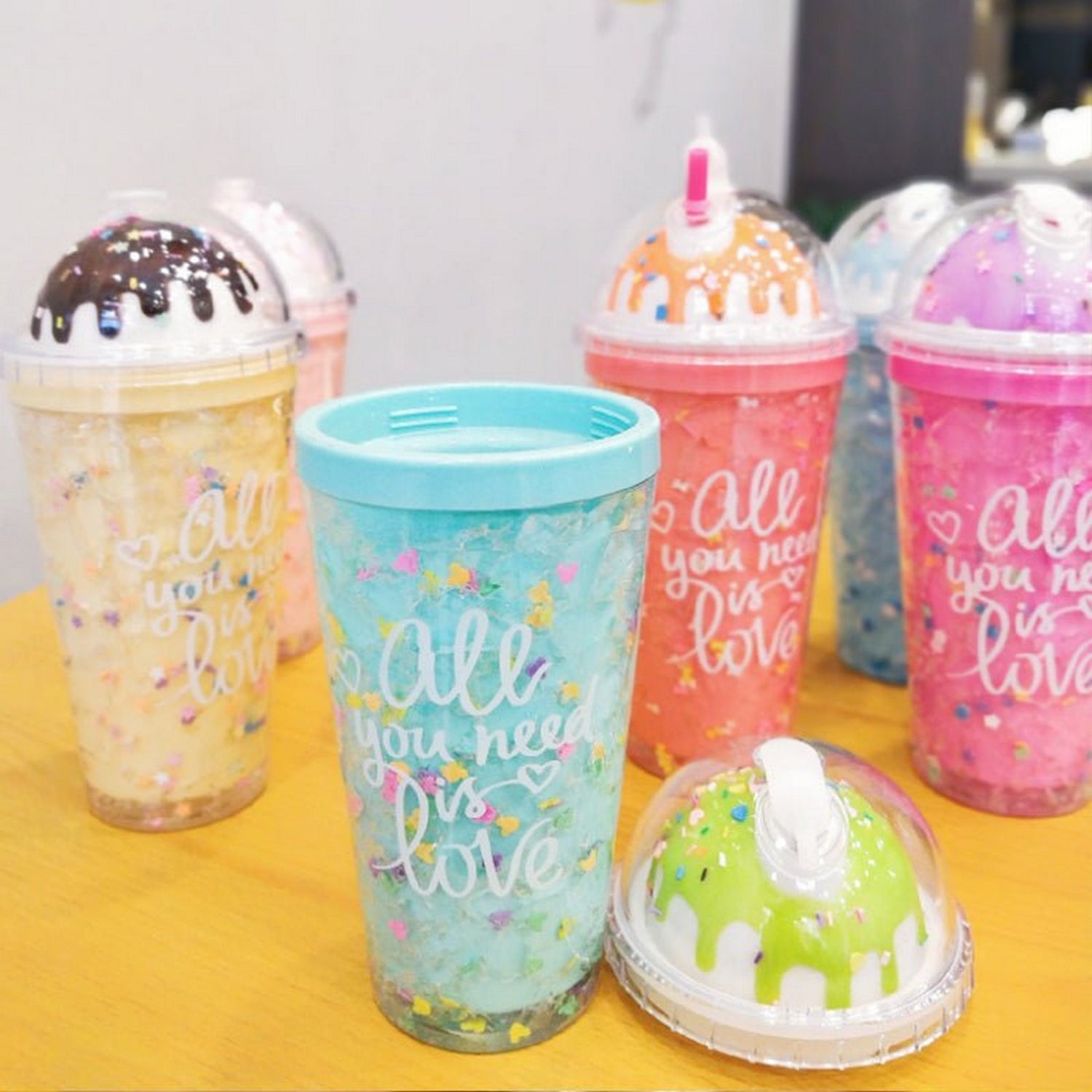 Cute Ice Cream Shape Plastic Water Bottle - FlyingCart.pk