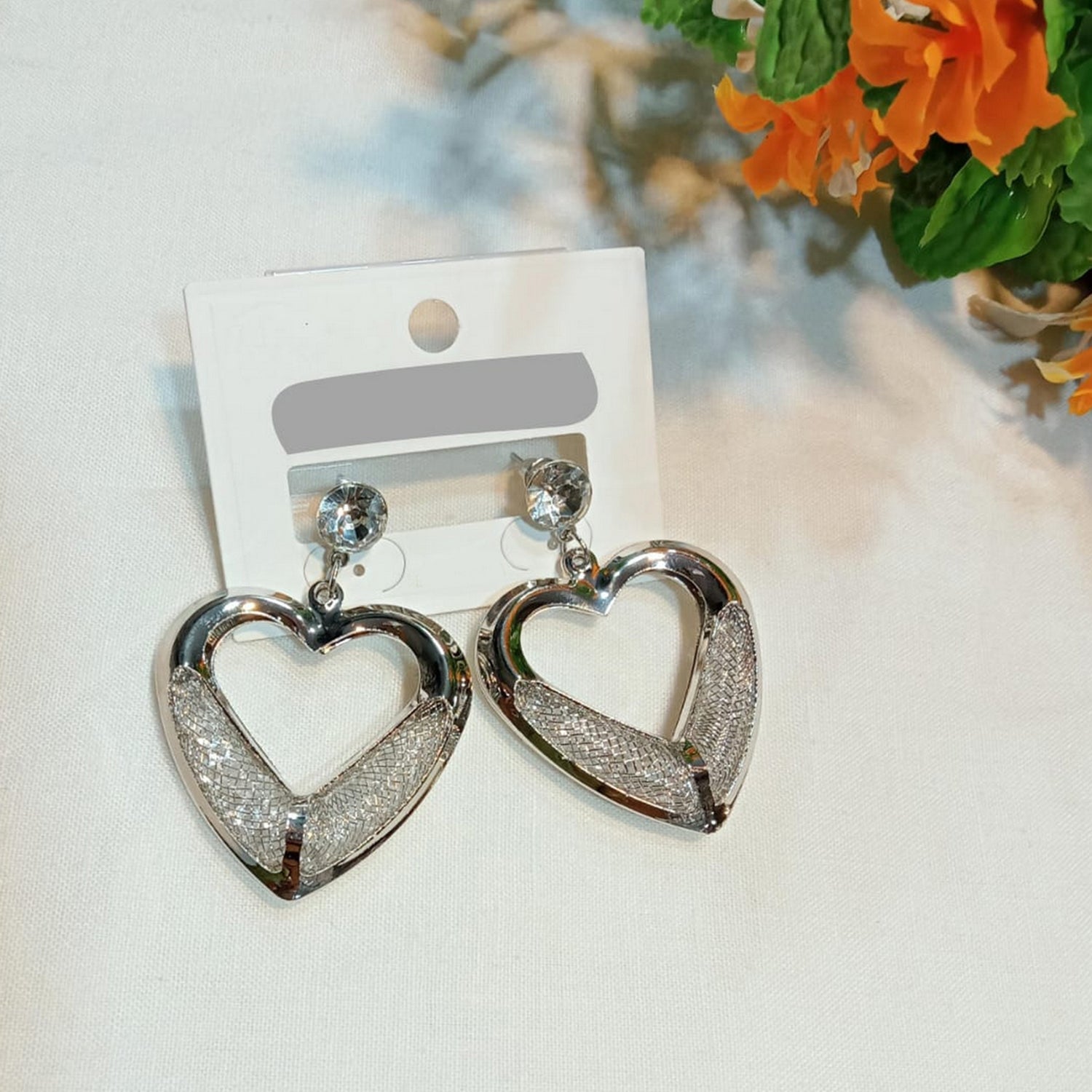 Earrings Heart Shape - FlyingCart.pk