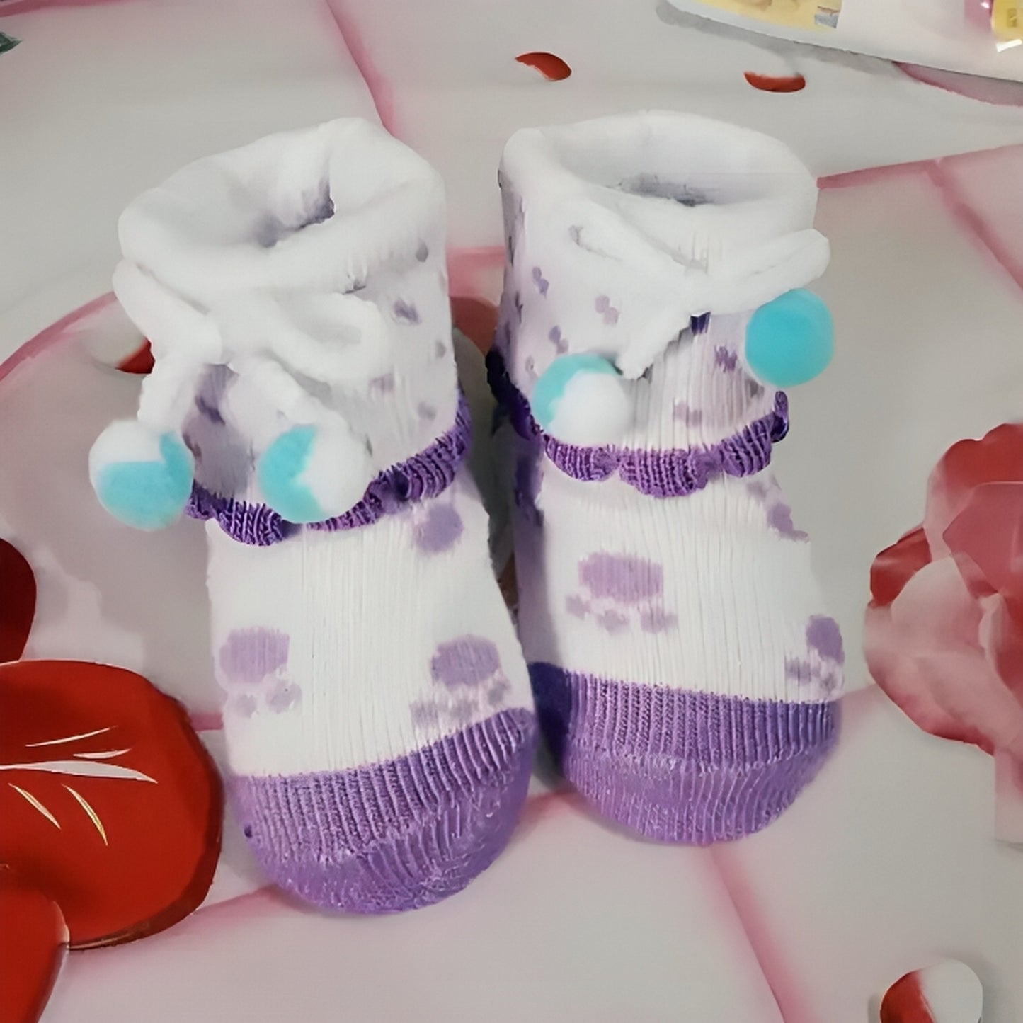 Cute Baby Socks Soft And Warm Shoes Fur Wool For Newborn - FlyingCart.pk