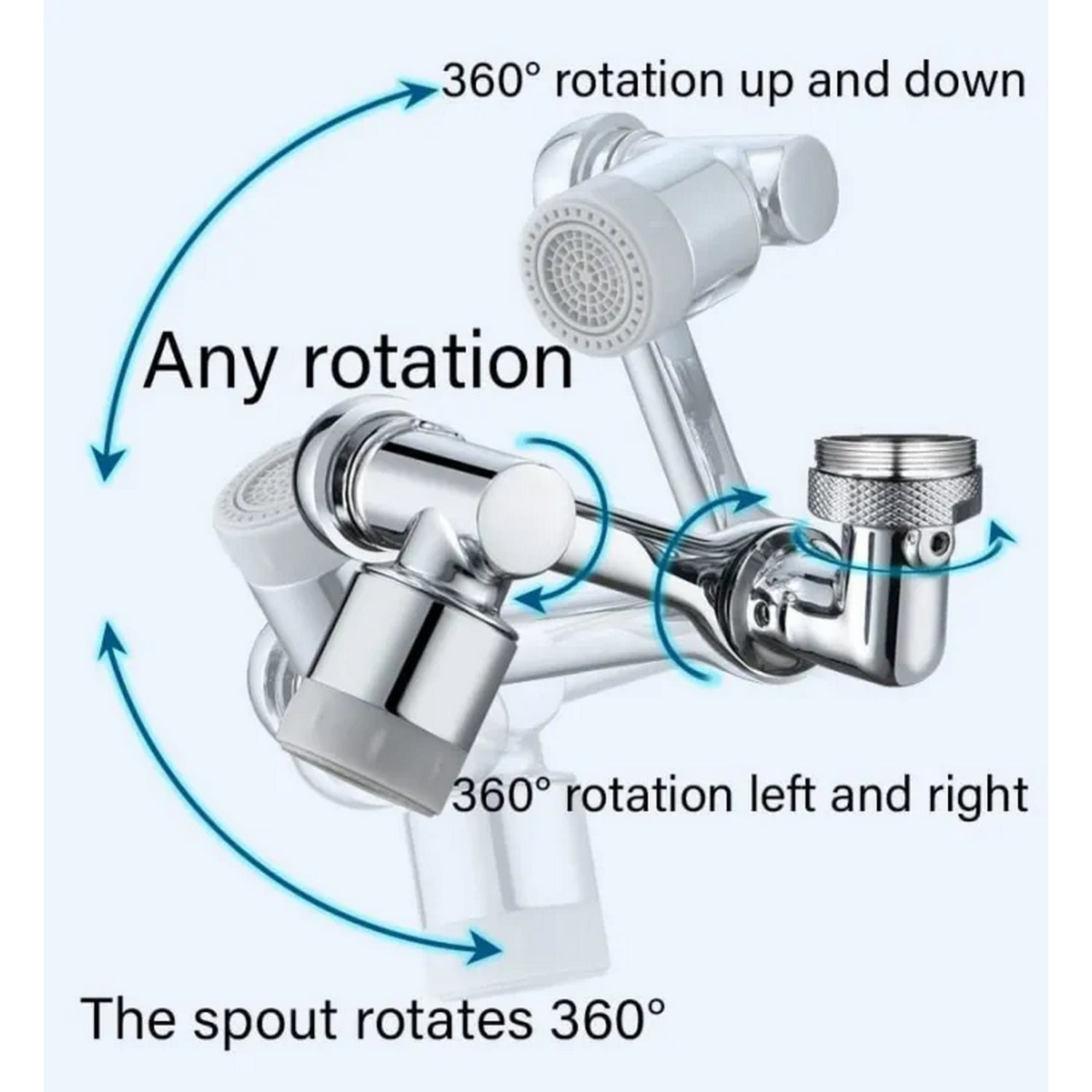 Rotating Faucet Spray Head 1080° Robotic Arm Extension - FlyingCart.pk