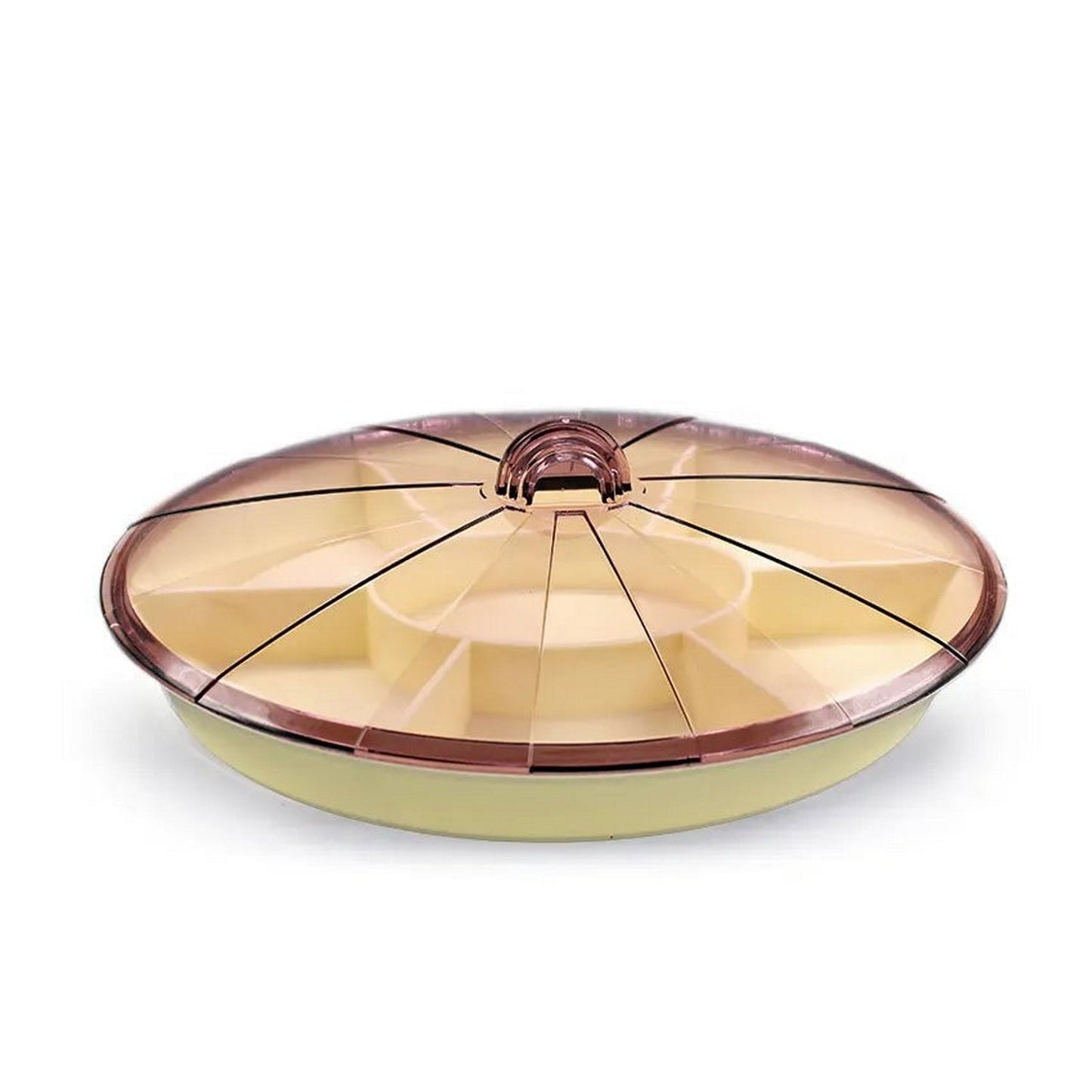 Round Shape 5 Compartment Tray With Cover - FlyingCart.pk