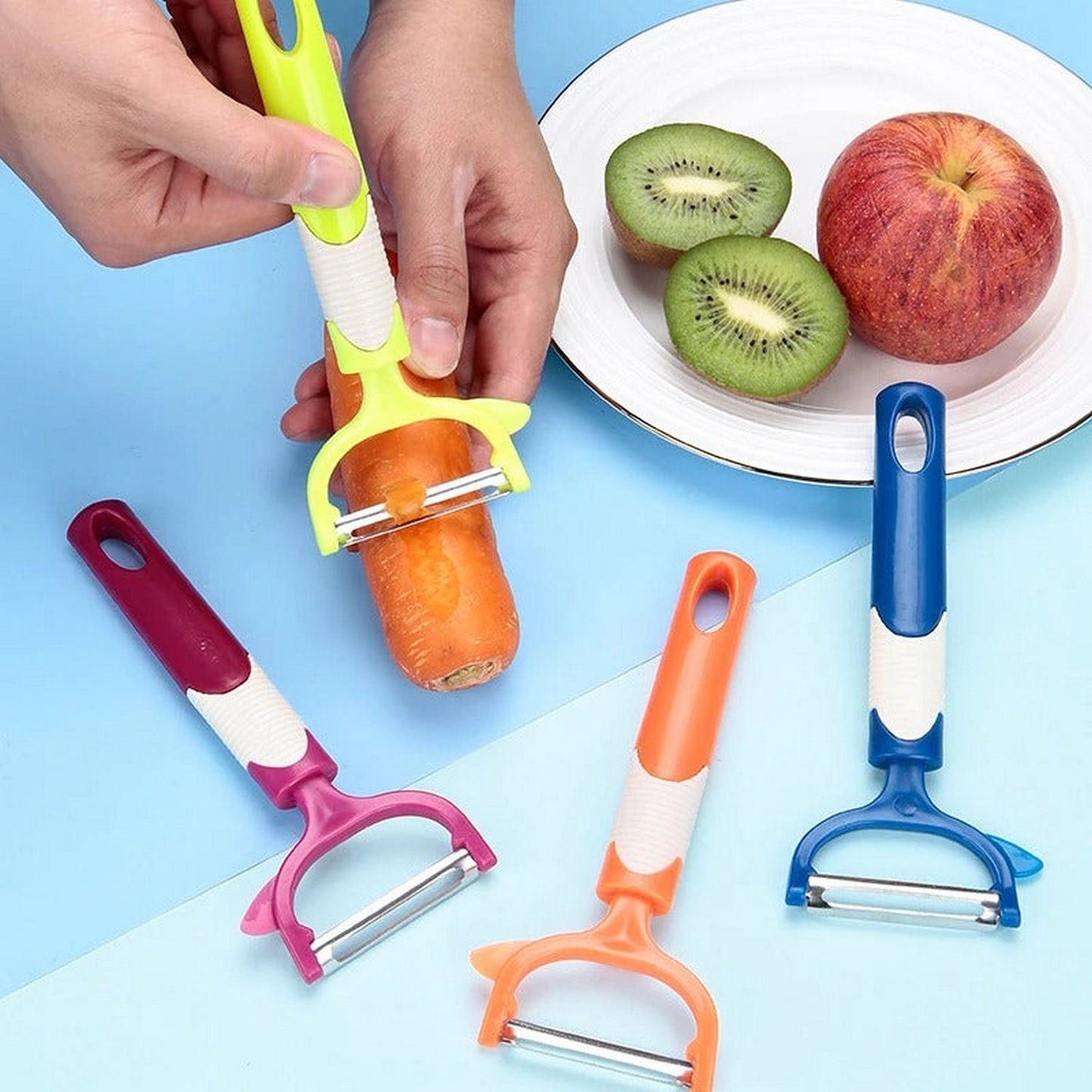 Plastic Vegetable / Fruit Stainless Steel Peeler - FlyingCart.pk