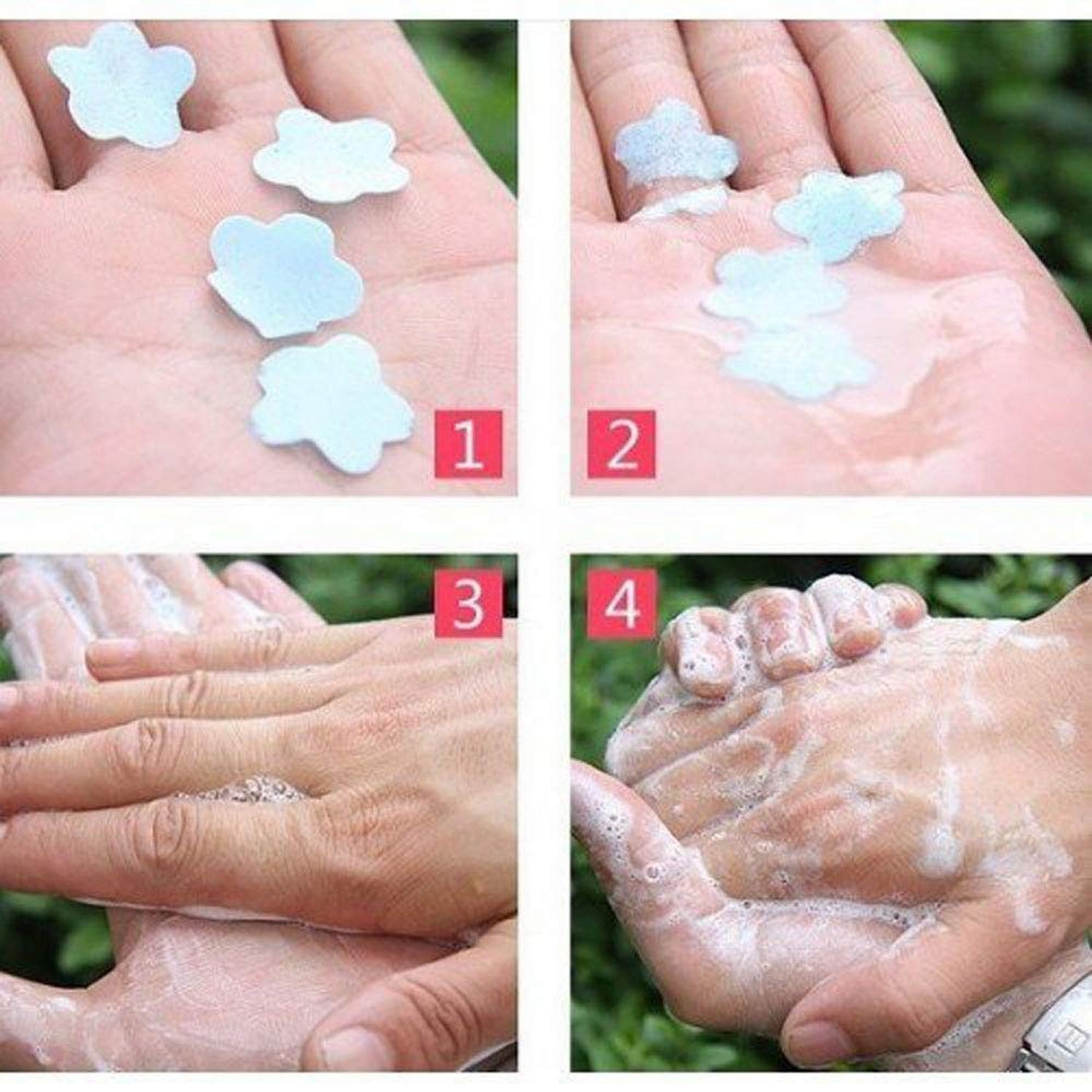 Disposable Flower Paper Soap For Travel 100 Pieces - FlyingCart.pk