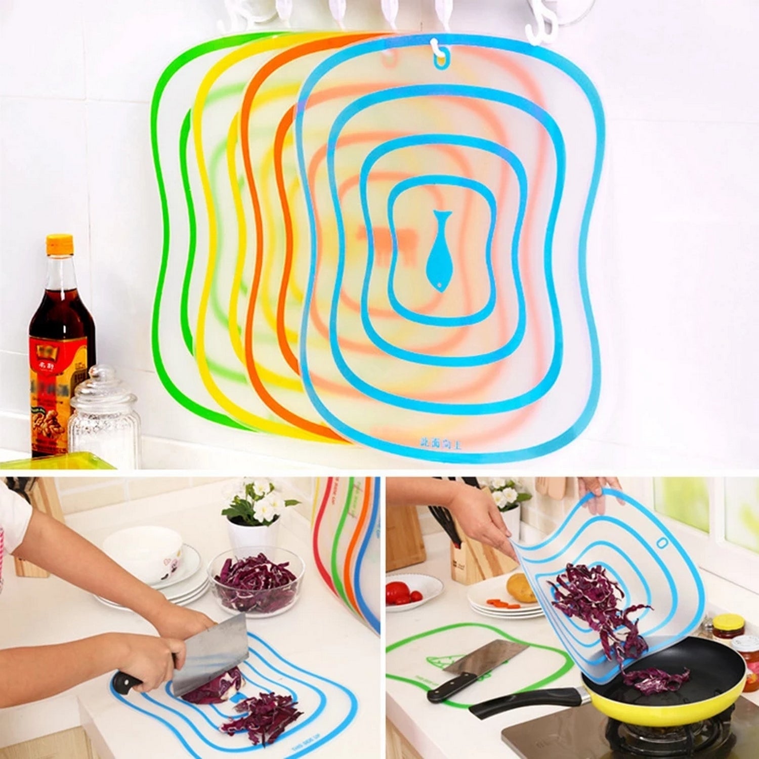 Flexible Transparent Cutting Board Food Cutting Plastic (20 X 14 Cm) - FlyingCart.pk
