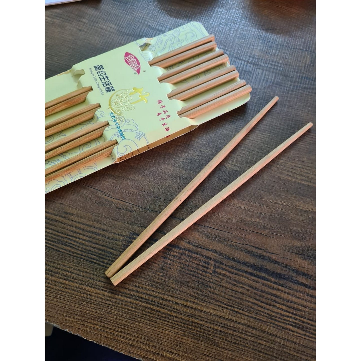 Reusable Chinese Bamboo Chopsticks (1 Pair) Pack Of 5 - FlyingCart.pk