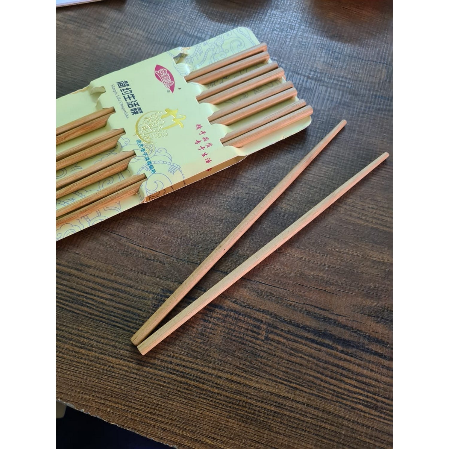 Reusable Chinese Bamboo Chopsticks (1 Pair) Pack Of 5 - FlyingCart.pk