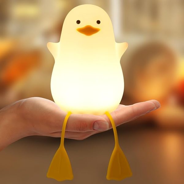 Duck LED Night Light – Silicone Squishy, Dimmable, Rechargeable Nursery Lamp-FlyingCart.pk