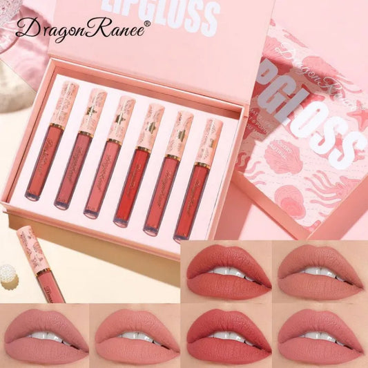 Dragon Ranee 6 Colors Lip Gloss Set Long Lasting And Waterproof Matte Liquid Lipsticks - FlyingCart.pk