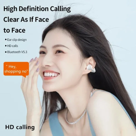 Ear Cuff Wireless Earbuds with Ear hooks – Waterproof Bone Conduction Sports Headphones - Flyingcart.pk