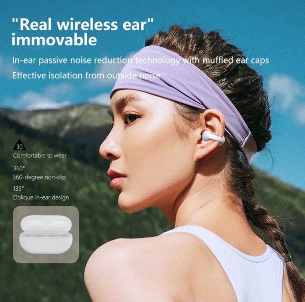 Ear Cuff Wireless Earbuds with Ear hooks – Waterproof Bone Conduction Sports Headphones - Flyingcart.pk