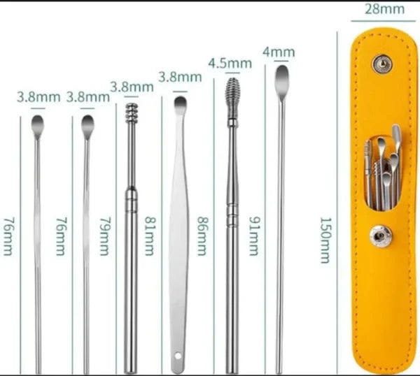 Ear Wax Cleaning Kit – 6 Pcs Ear Pick Tools - Flyingcart.pk