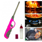 Electronic Refillable Gas Lighter – Portable Butane Lighter for Kitchen, Camping, Grills, Candles, Fireplaces & Outdoor Use (Random Color)