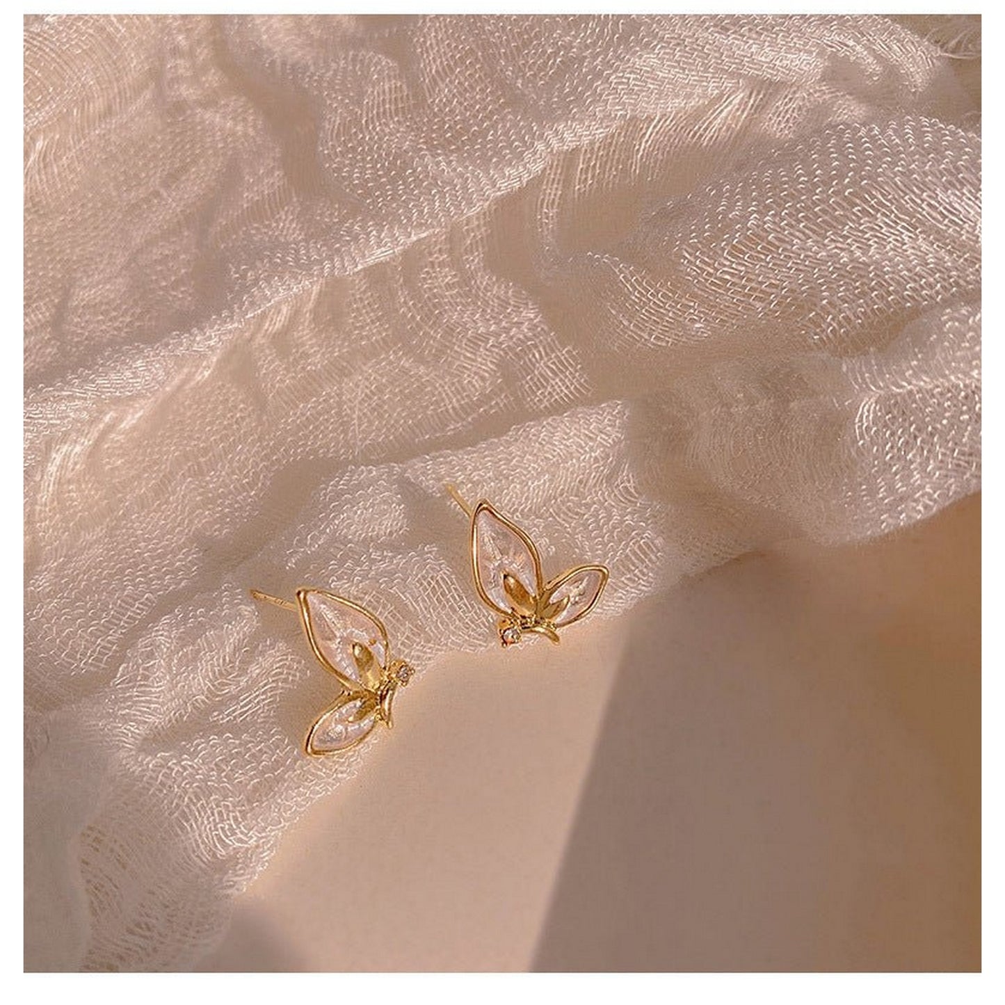 Heart Earrings Elegant Pearl Peach - FlyingCart.pk