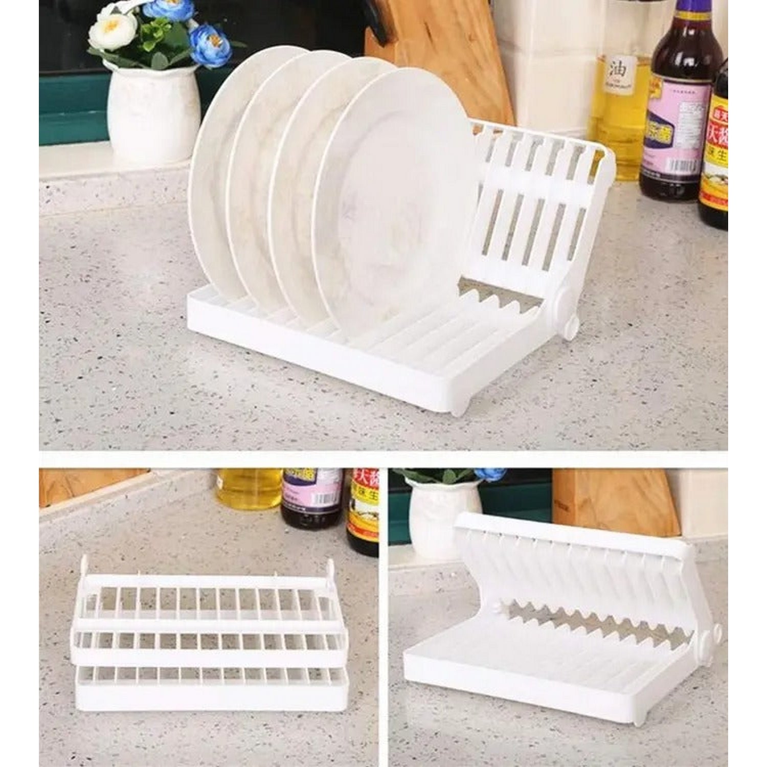 Folding Plastic Dish Rack Drying Rack Holder - FlyingCart.pk