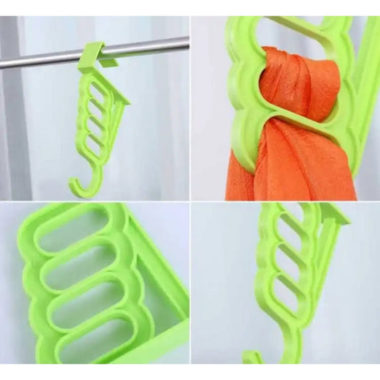 Clothes Hanger 4-Hole Over Door Hanging Mini Plastic Hook Hanger - FlyingCart.pk