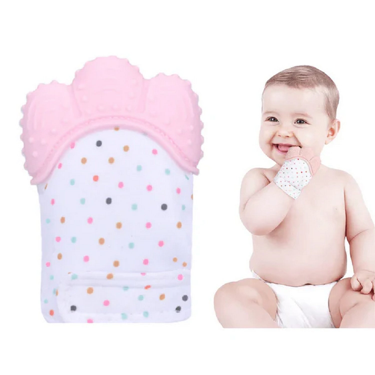 Newborn Teething Mitt, Chewable Silicone - FlyingCart.pk