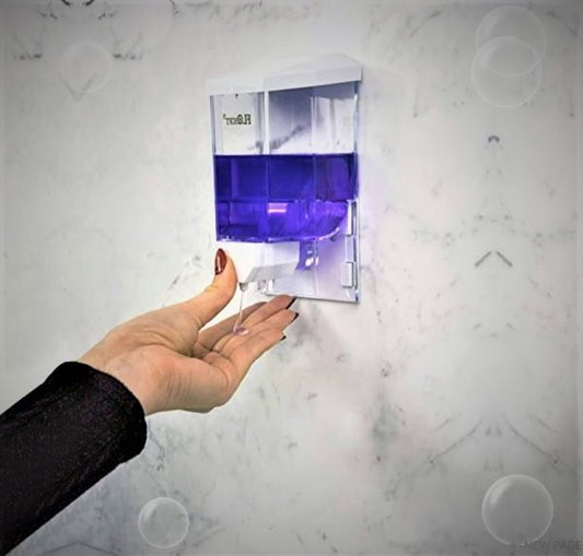 Flosoft 500ml Wall-Mount Liquid Soap, Sanitizer & Shampoo Dispenser – Refillable Bathroom & Kitchen Organizer