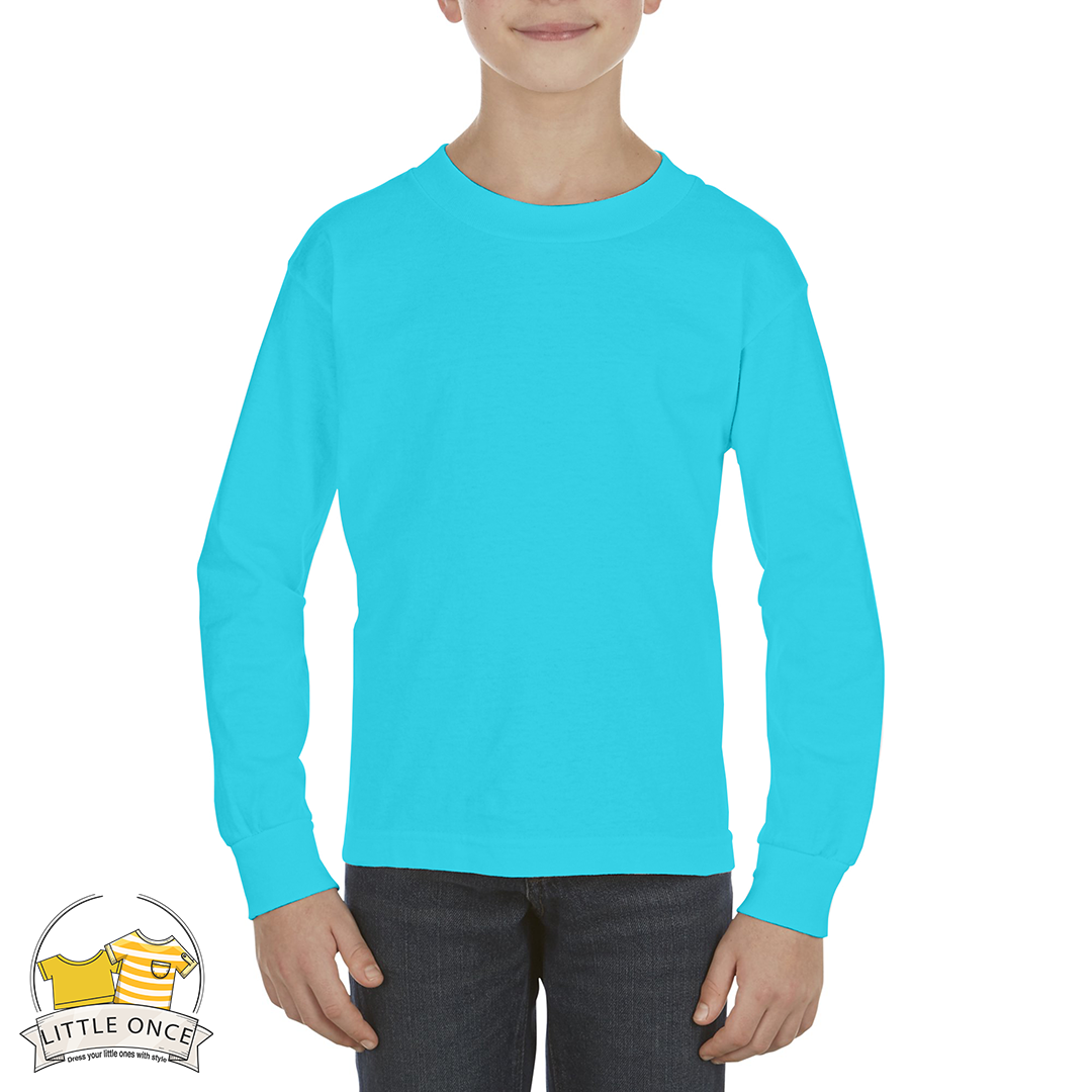 Aqua Blue Kids Full Sleeves T-Shirt For Boys - FlyingCart.pk