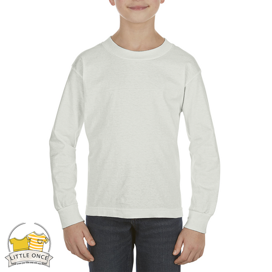 Light Grey Kids Full Sleeves T-Shirt For Boys - FlyingCart.pk